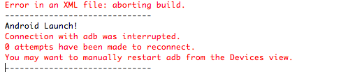 Connection with adb was interrupted error